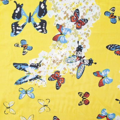 Плательная ткань "Софи" 7.2, 75 гр/м2, шир.150 см, принт бабочки - купить в Екатеринбурге. Цена 241.49 руб.