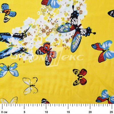 Плательная ткань "Софи" 7.2, 75 гр/м2, шир.150 см, принт бабочки - купить в Екатеринбурге. Цена 241.49 руб.