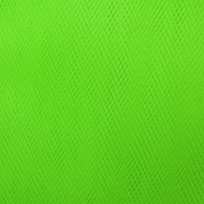 Фатин матовый 16-142, 12 гр/м2, шир.300см, цвет неон.зелёный - купить в Екатеринбурге. Цена 100.92 руб.