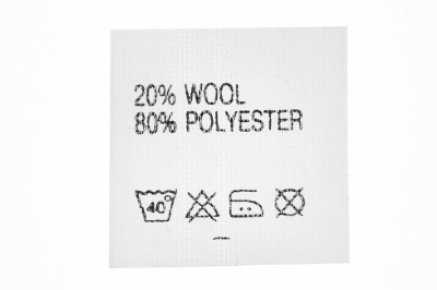 Состав и уход 20% wool 80% poliester - купить в Екатеринбурге. Цена: 64.21 руб.