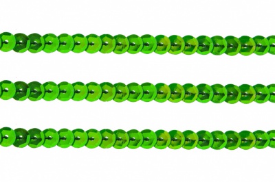 Пайетки "ОмТекс" на нитях, CREAM, 6 мм С / упак.73+/-1м, цв. 94 - зеленый - купить в Екатеринбурге. Цена: 297.48 руб.
