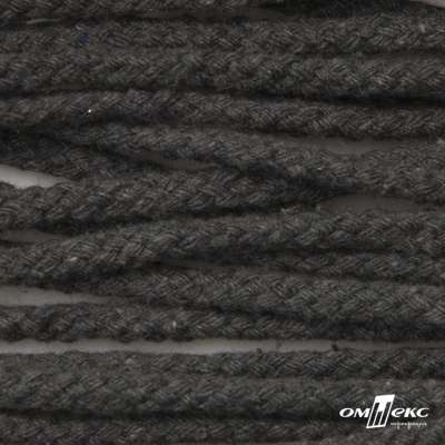 Шнур плетеный d-6 мм круглый, 70% хлопок 30% полиэстер, уп.90+/-1 м, цв.1088-т.серый - купить в Екатеринбурге. Цена: 588 руб.