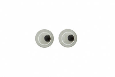 Глазки для игрушек, круглые, с бегающими зрачками, 3 мм/упак.100+/-5 шт, цв. -черно-белые - купить в Екатеринбурге. Цена: 25.40 руб.