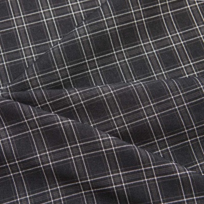 Ткань костюмная клетка 25052 2027, 198 гр/м2, шир.150см, цвет т.серый/сер/бел - купить в Екатеринбурге. Цена 427.13 руб.