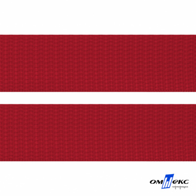 Красный- цв.171 -Текстильная лента-стропа 550 гр/м2 ,100% пэ шир.20 мм (боб.50+/-1 м) - купить в Екатеринбурге. Цена: 318.85 руб.