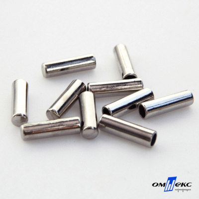 06033-Наконечник для шнура металл, отв. 4 мм, цв. никель - купить в Екатеринбурге. Цена: 6.08 руб.