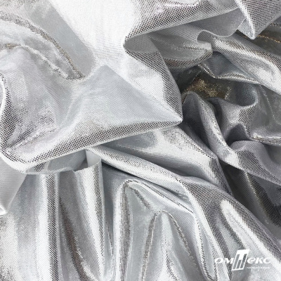 Трикотажное полотно голограмма, шир.140 см, #602 -белый/серебро - купить в Екатеринбурге. Цена 385.88 руб.