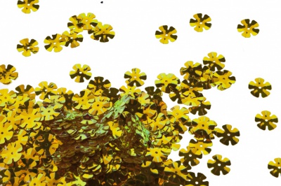 Пайетки "ОмТекс" россыпью,DOUBLE SIDED GOLD,цветок 14 мм/упак.50 гр, цв. 0460-золото - купить в Екатеринбурге. Цена: 80.93 руб.
