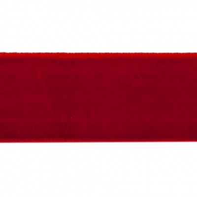 Лента бархатная нейлон, шир.25 мм, (упак. 45,7м), цв.45-красный - купить в Екатеринбурге. Цена: 981.09 руб.