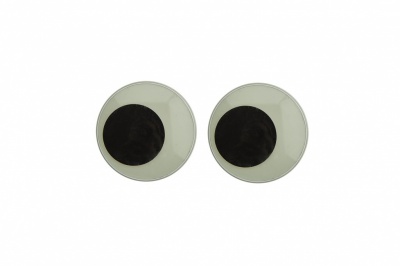 Глазки для игрушек, круглые, с бегающими зрачками, 18 мм/упак.20+/-2 шт, цв. -черно-белые - купить в Екатеринбурге. Цена: 25.40 руб.
