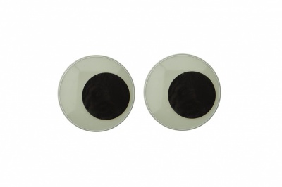Глазки для игрушек, круглые, с бегающими зрачками, 24 мм/упак.50+/-2 шт, цв. -черно-белые - купить в Екатеринбурге. Цена: 60.32 руб.
