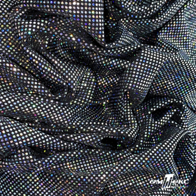 Трикотажное полотно голограмма, шир.140 см, #601-хамелеон чёрный - купить в Екатеринбурге. Цена 452.76 руб.