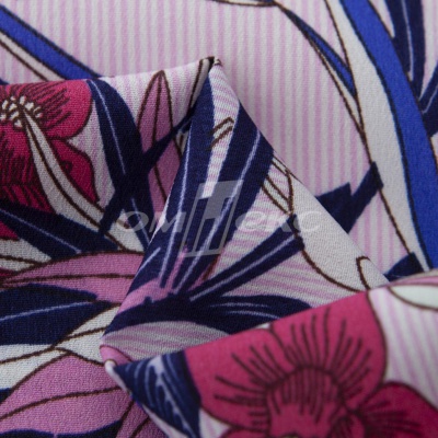 Плательная ткань "Фламенко" 18.1, 80 гр/м2, шир.150 см, принт растительный - купить в Екатеринбурге. Цена 239.03 руб.