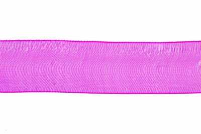 Лента органза 1015, шир. 10 мм/уп. 22,8+/-0,5 м, цвет ярк.розовый - купить в Екатеринбурге. Цена: 38.39 руб.