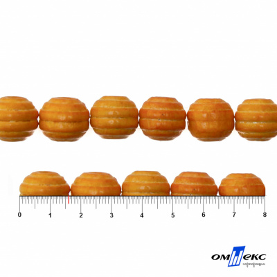 0309-Бусины деревянные "ОмТекс", 16 мм, упак.50+/-3шт, цв.003-оранжевый - купить в Екатеринбурге. Цена: 62.22 руб.