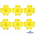 Кружево гипюр "Ромашка" 0575-1169, шир. 25 мм/уп.13,7 м, цвет 8208-жёлтый - купить в Екатеринбурге. Цена: 289.76 руб.