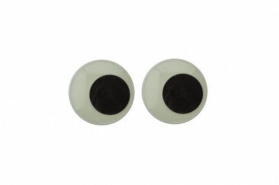 Глазки для игрушек, круглые, с бегающими зрачками, 15 мм/упак.50+/-2 шт, цв. -черно-белые - купить в Екатеринбурге. Цена: 46.92 руб.