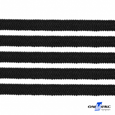 Лента эластичная вязанная (резинка) 4 мм (200+/-1 м) 400 гр/м2 черная бобина "ОМТЕКС" - купить в Екатеринбурге. Цена: 1.78 руб.
