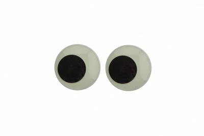 Глазки для игрушек, круглые, с бегающими зрачками, 12 мм/упак.50+/-2 шт, цв. -черно-белые - купить в Екатеринбурге. Цена: 38.32 руб.
