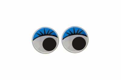 Глазки для игрушек, круглые, с бегающими зрачками, 8 мм/упак.50+/-2 шт, цв. -синий - купить в Екатеринбурге. Цена: 59.05 руб.