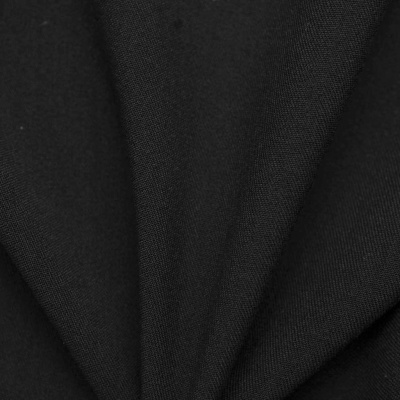 Костюмная ткань с вискозой "Рошель", 250 гр/м2, шир.150см, цвет чёрный - купить в Екатеринбурге. Цена 442.59 руб.