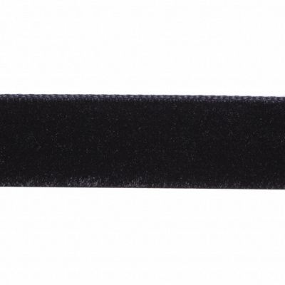 Лента бархатная нейлон, шир.12 мм, (упак. 45,7м), цв.03-черный - купить в Екатеринбурге. Цена: 448.27 руб.