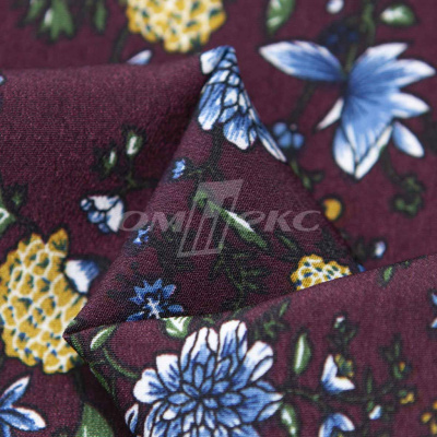 Плательная ткань "Фламенко" 4.1, 80 гр/м2, шир.150 см, принт растительный - купить в Екатеринбурге. Цена 259.21 руб.